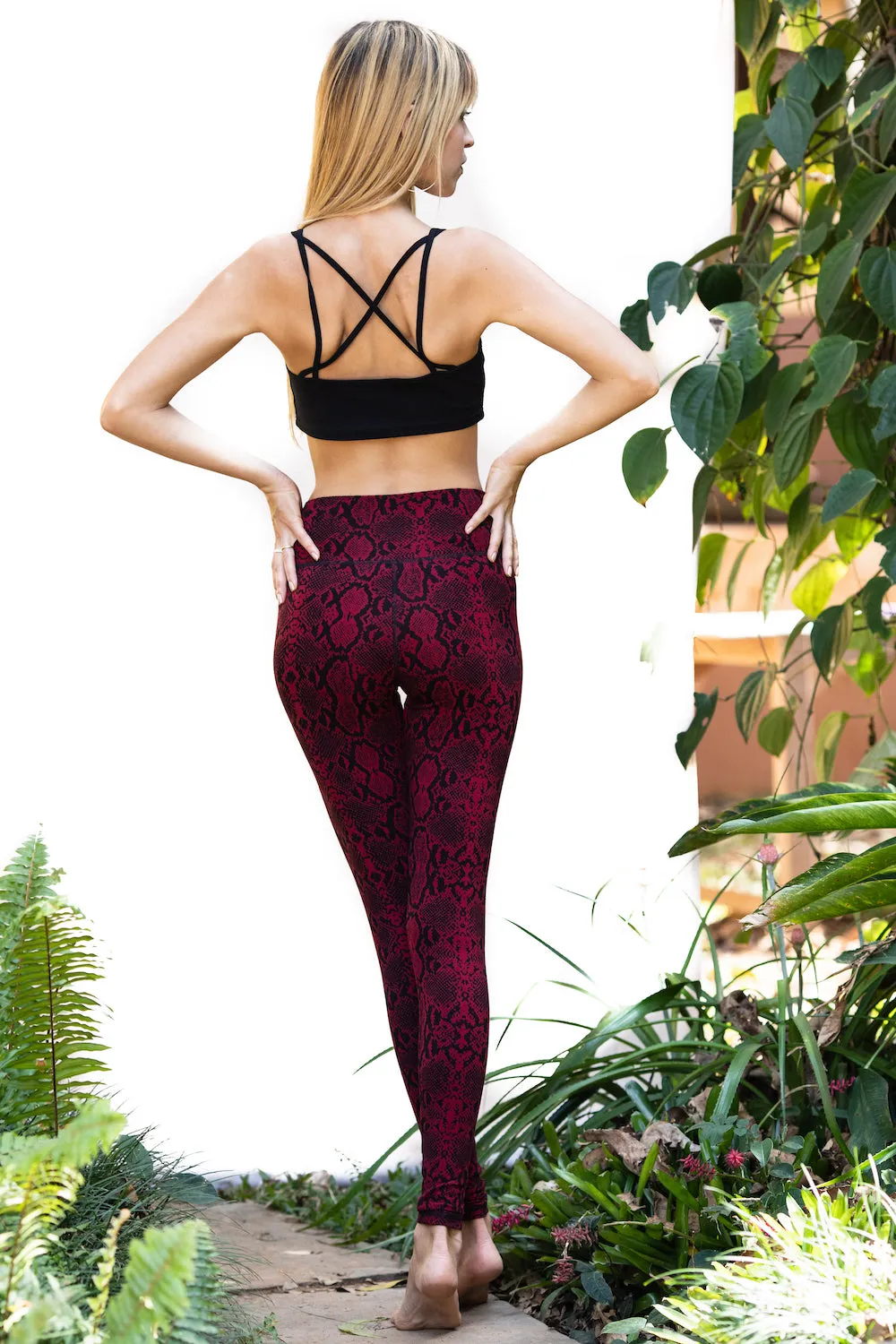 Snake Leggings - Red Snake