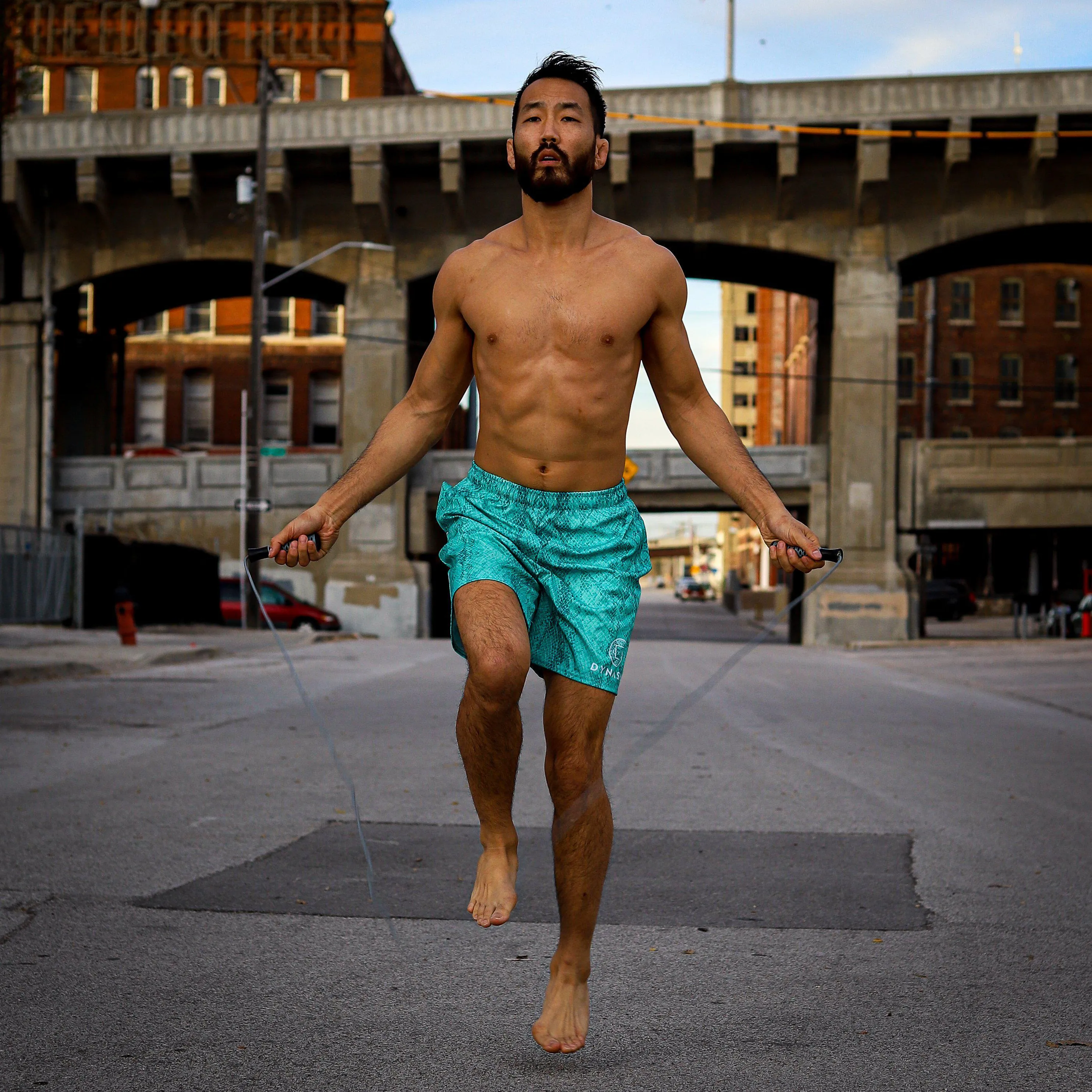 Snake Skin Active Training Workout Shorts (Teal)