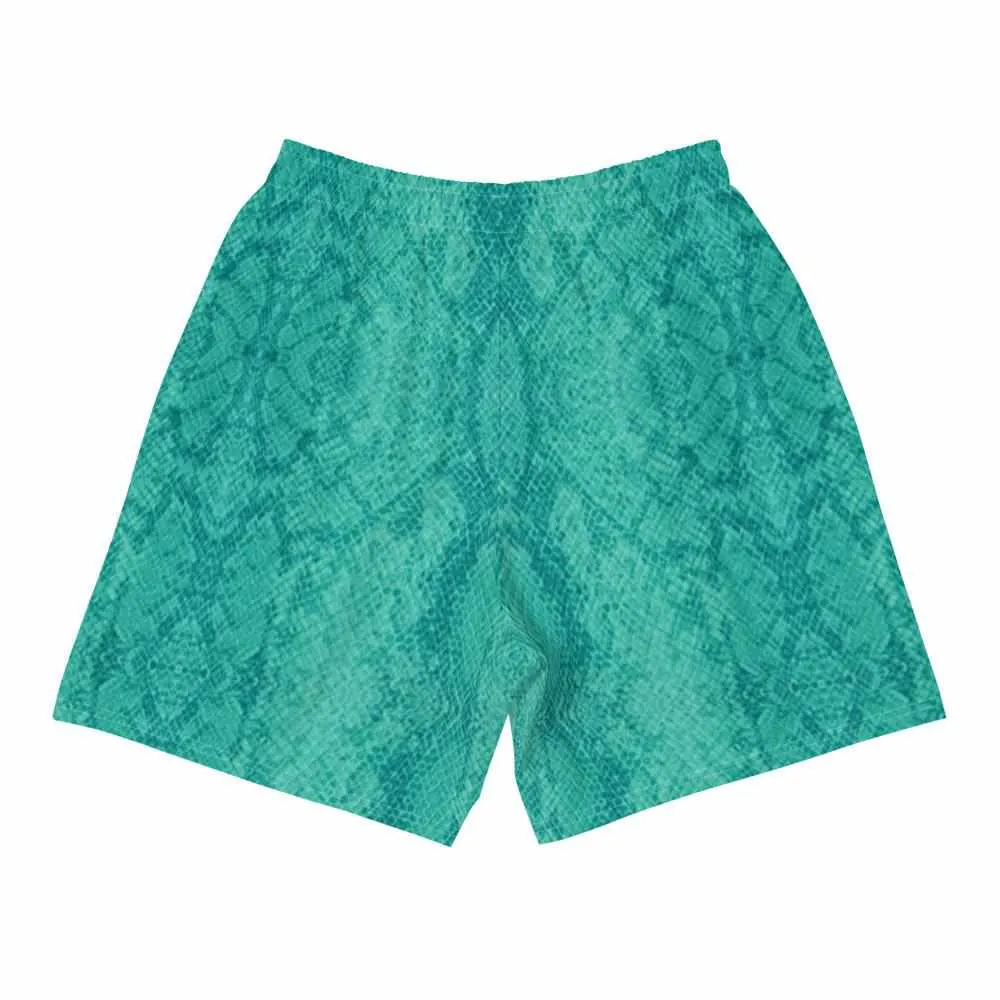 Snake Skin Active Training Workout Shorts (Teal)