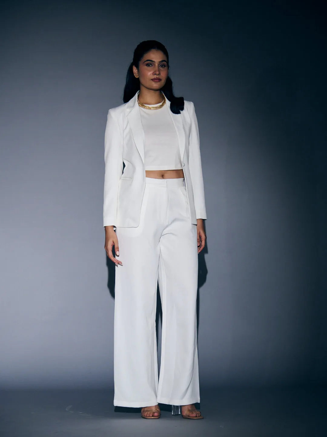 Snow White Blazer with Pants Coord Set