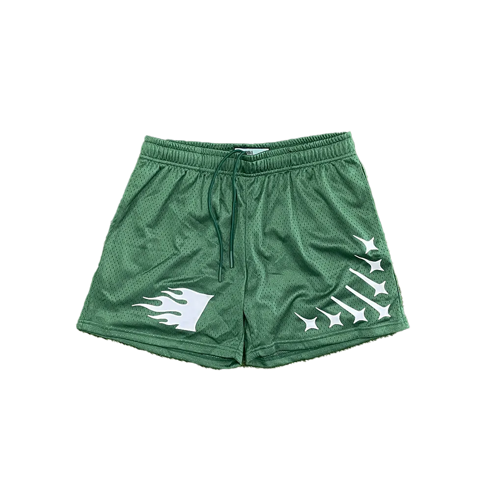 Staple Mesh Shorts || Green