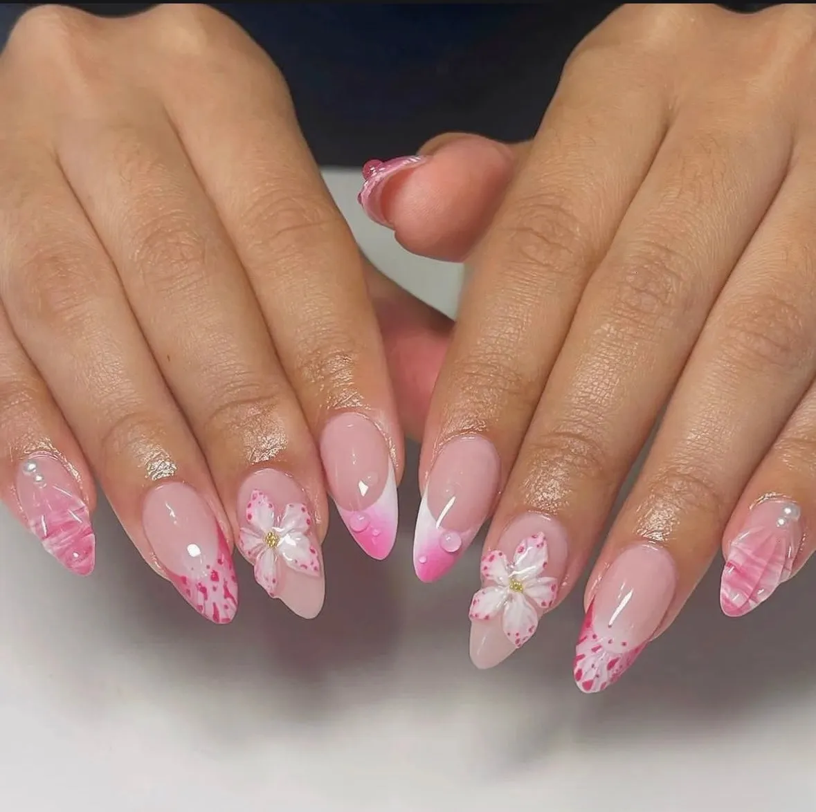 Summer Island Style 3D Flower Nails