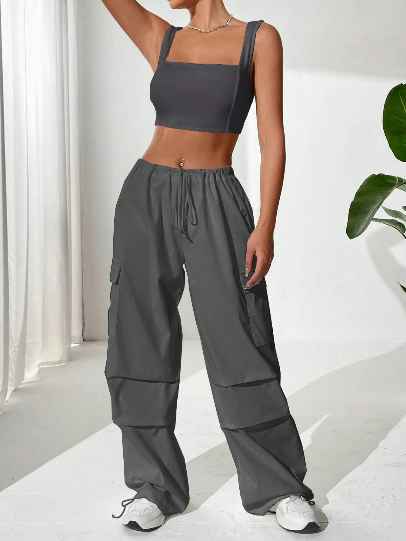 Tank Top With Waist Cargo Pants