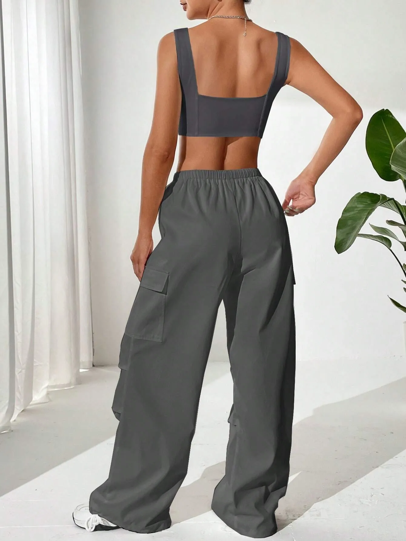 Tank Top With Waist Cargo Pants
