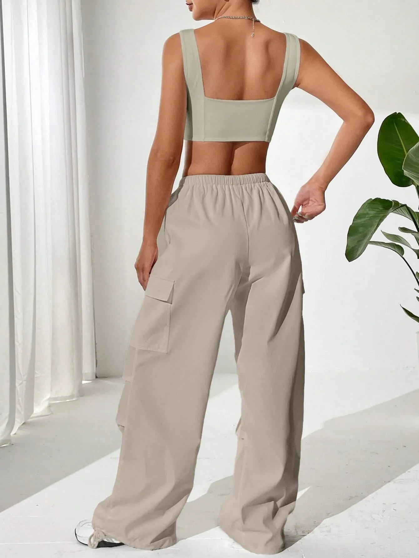 Tank Top With Waist Cargo Pants