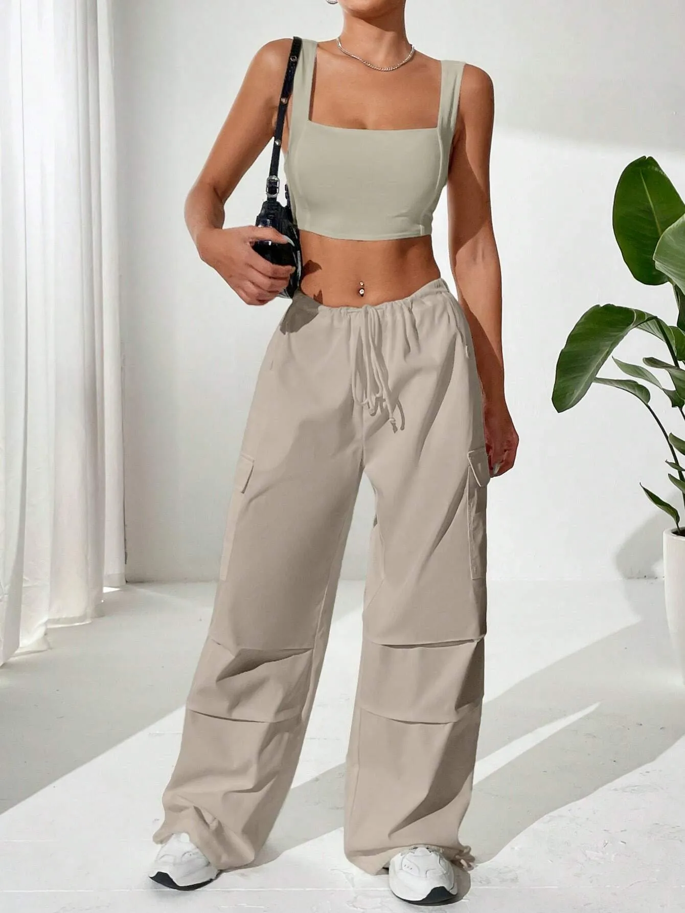 Tank Top With Waist Cargo Pants