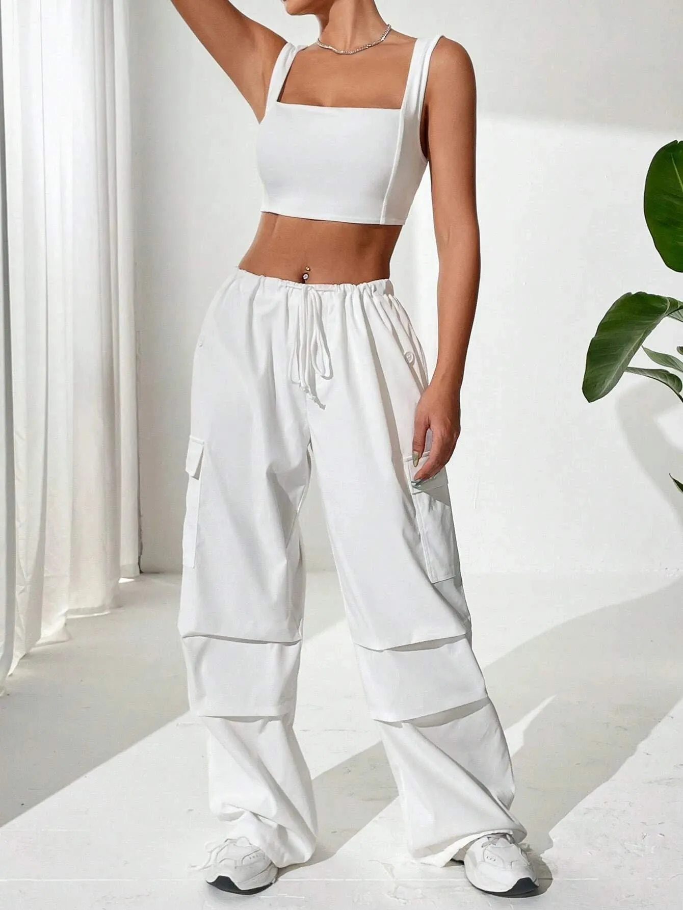 Tank Top With Waist Cargo Pants