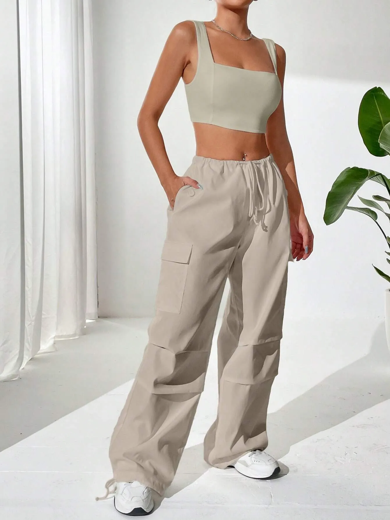 Tank Top With Waist Cargo Pants