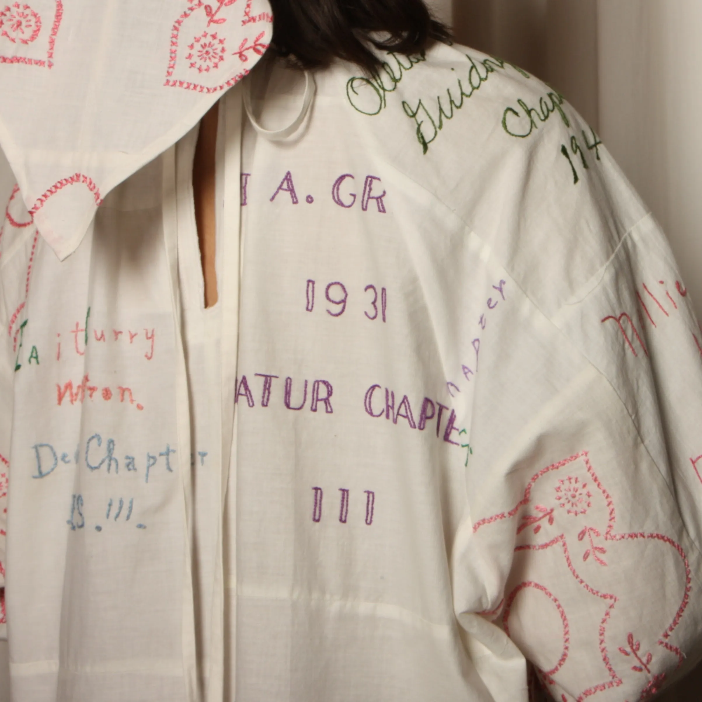 Trapeze Dress - Vintage Hand Embroidered Quilt Blocks
