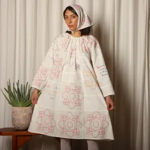 Trapeze Dress - Vintage Hand Embroidered Quilt Blocks