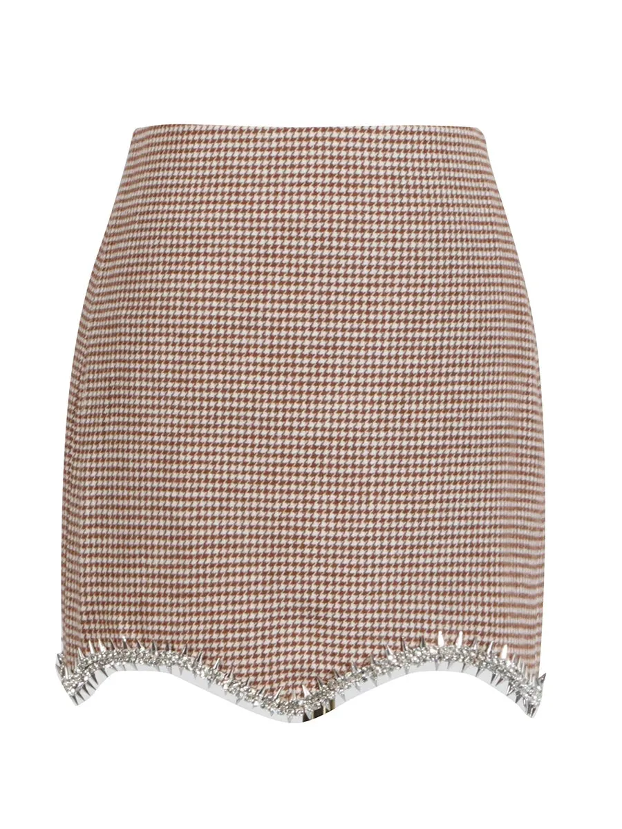 Trend4us Luxe Houndstooth Crystal Trim Two-Piece Set