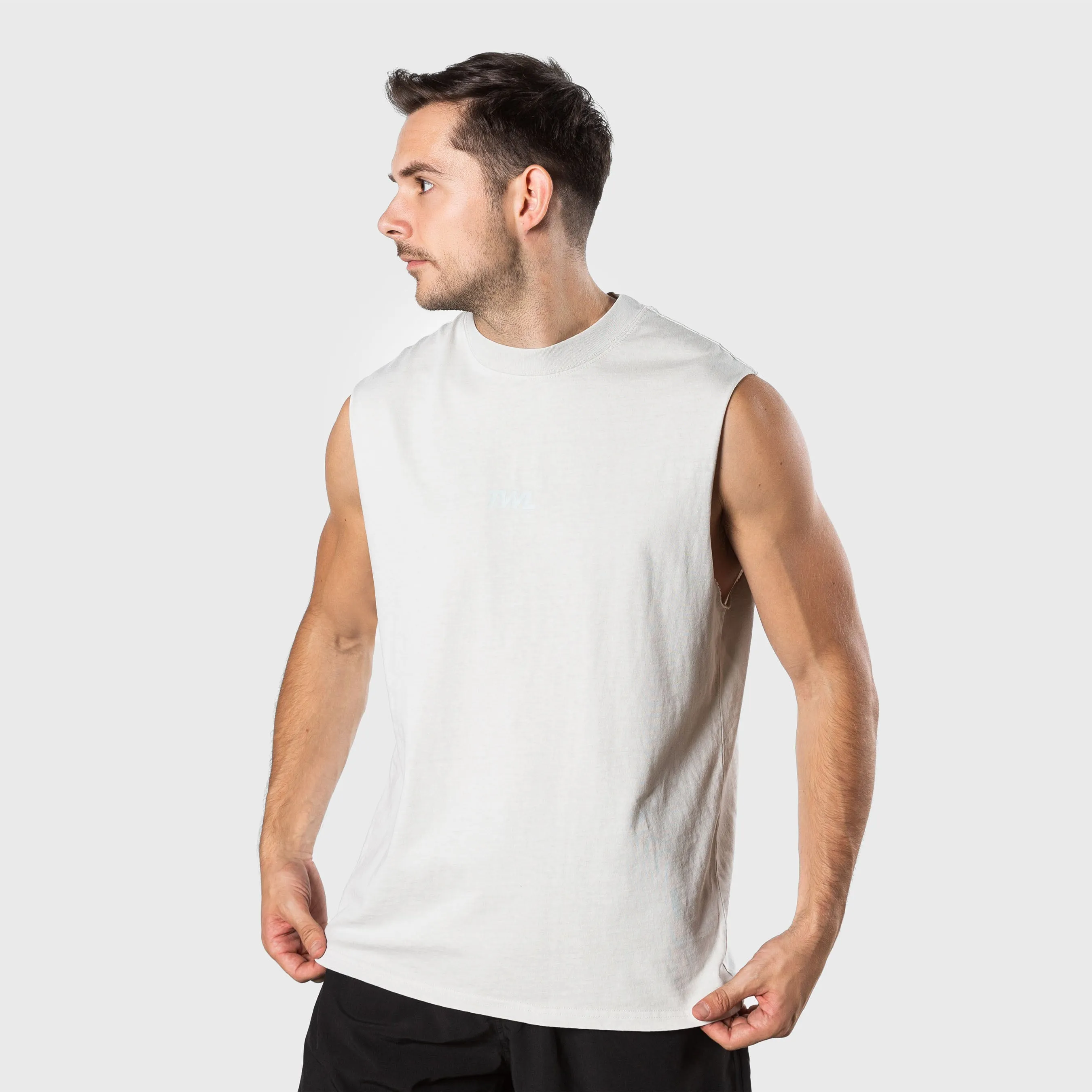 TWL - LIFESTYLE OVERSIZED MUSCLE TANK - WASHED CEMENT