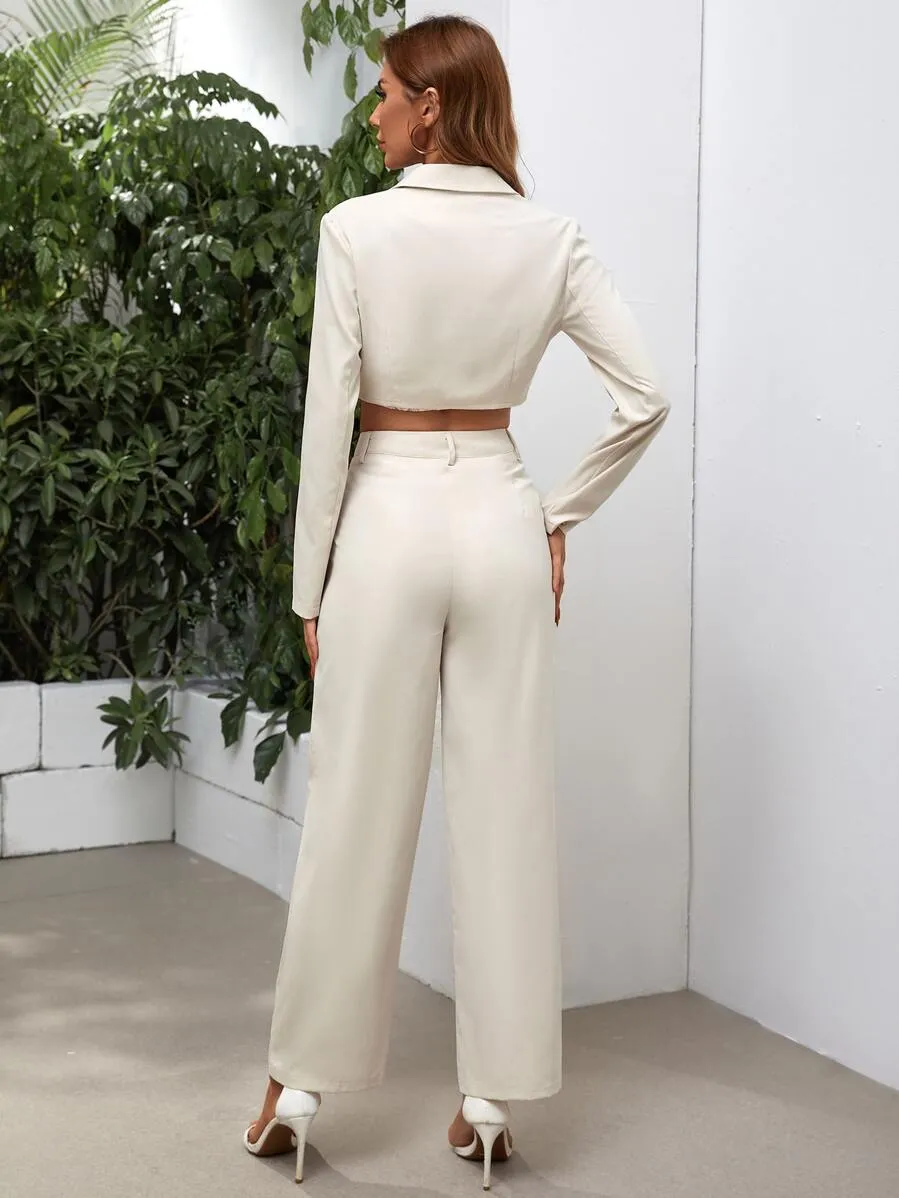 Vena Crop Blazer and Tailored Pants