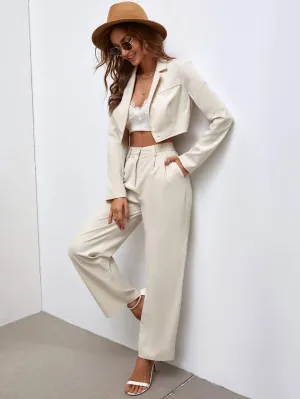 Vena Crop Blazer and Tailored Pants