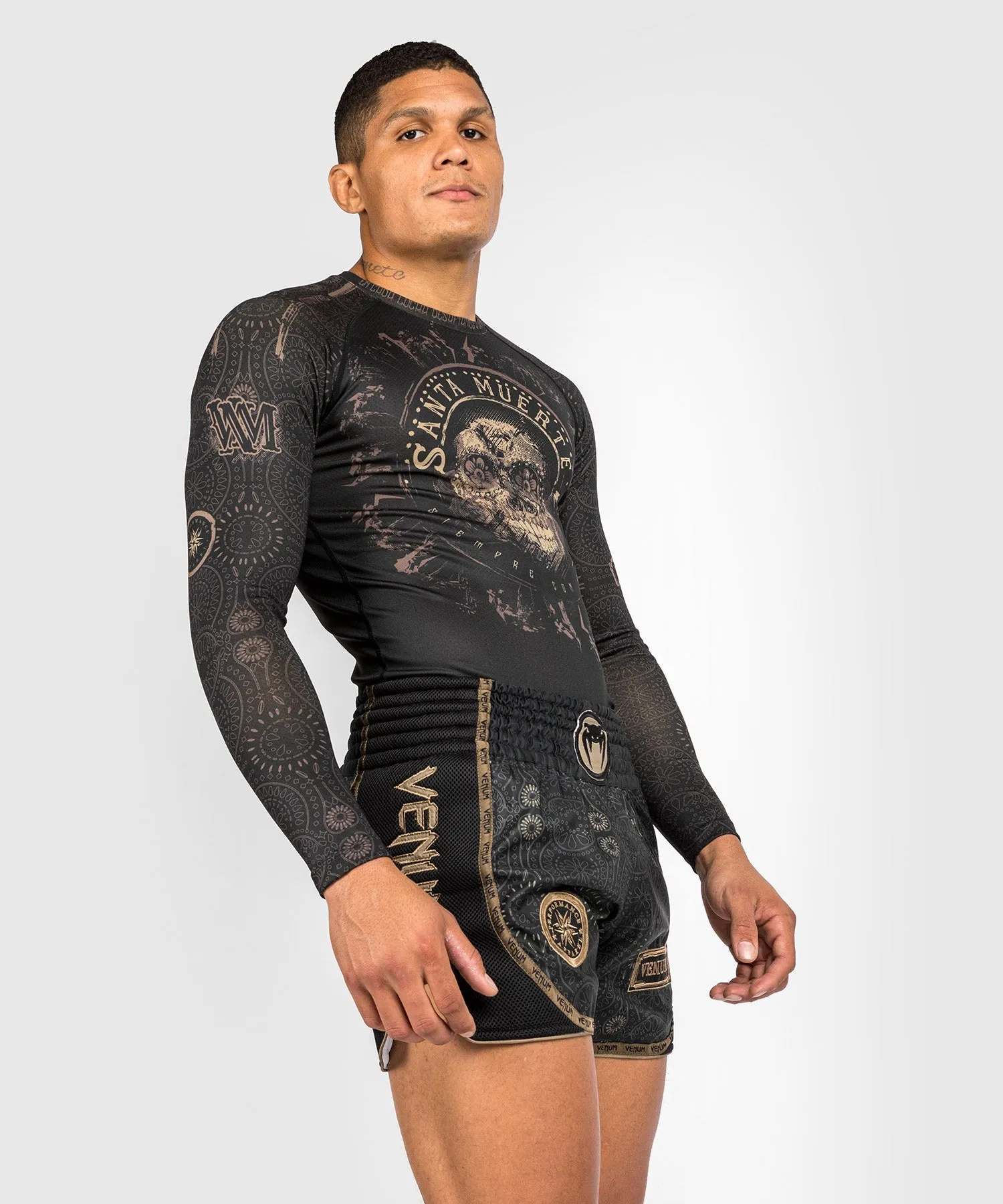 Venum Santa Muerte Dark Side - Rashguard Long Sleeves - Black/Brown