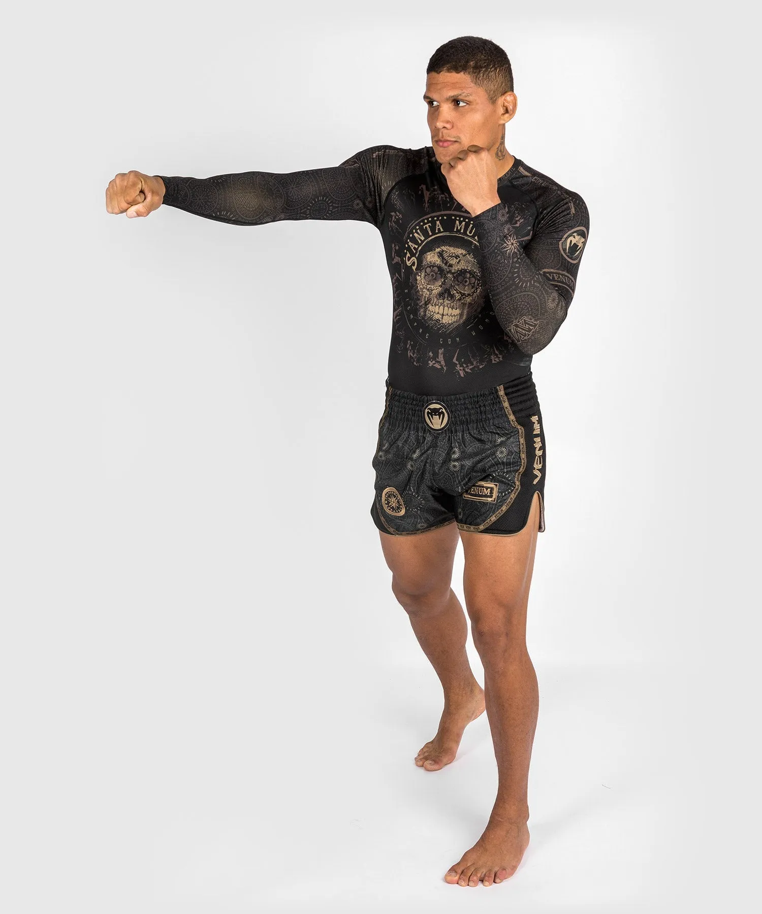 Venum Santa Muerte Dark Side - Rashguard Long Sleeves - Black/Brown