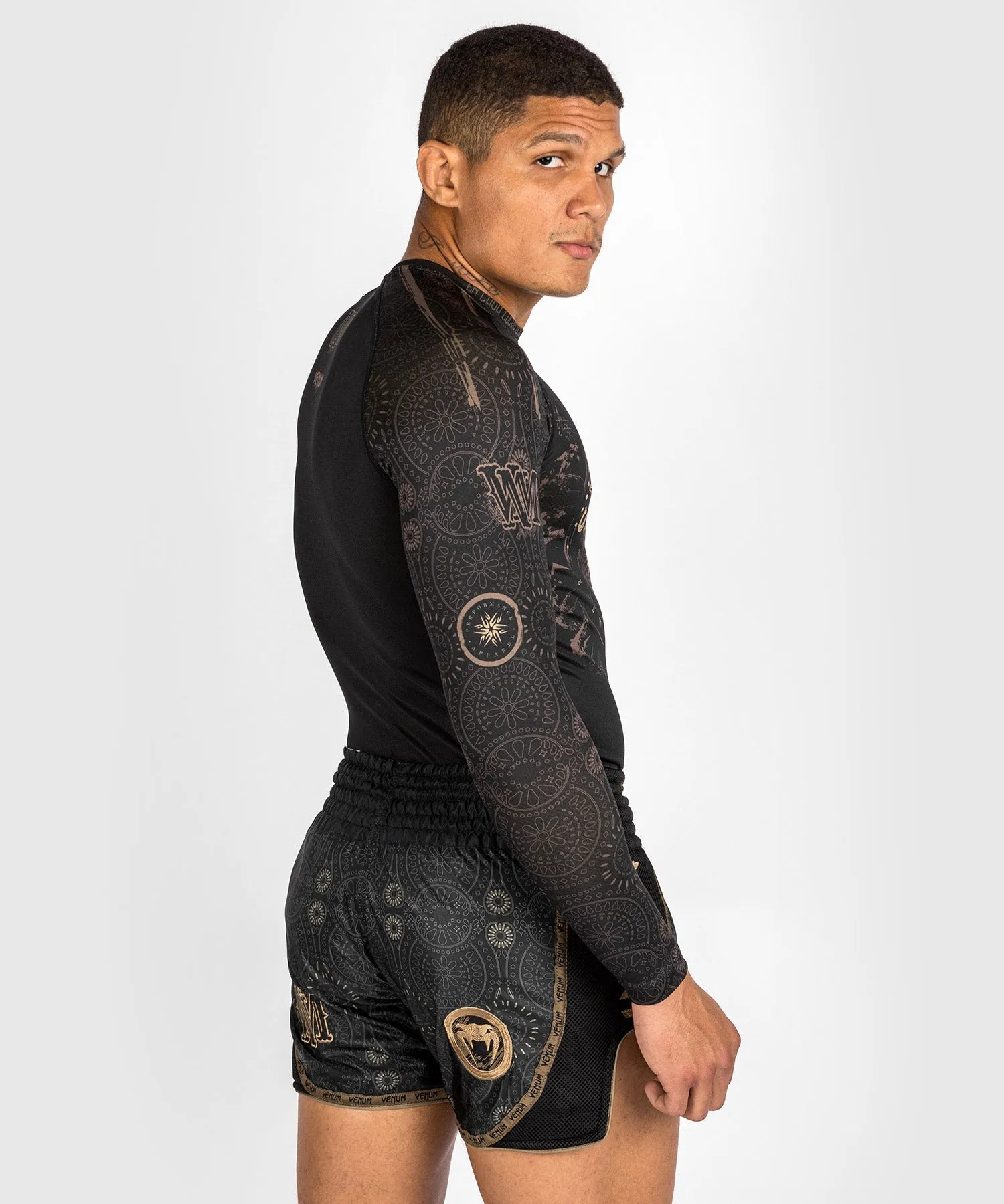 Venum Santa Muerte Dark Side - Rashguard Long Sleeves - Black/Brown