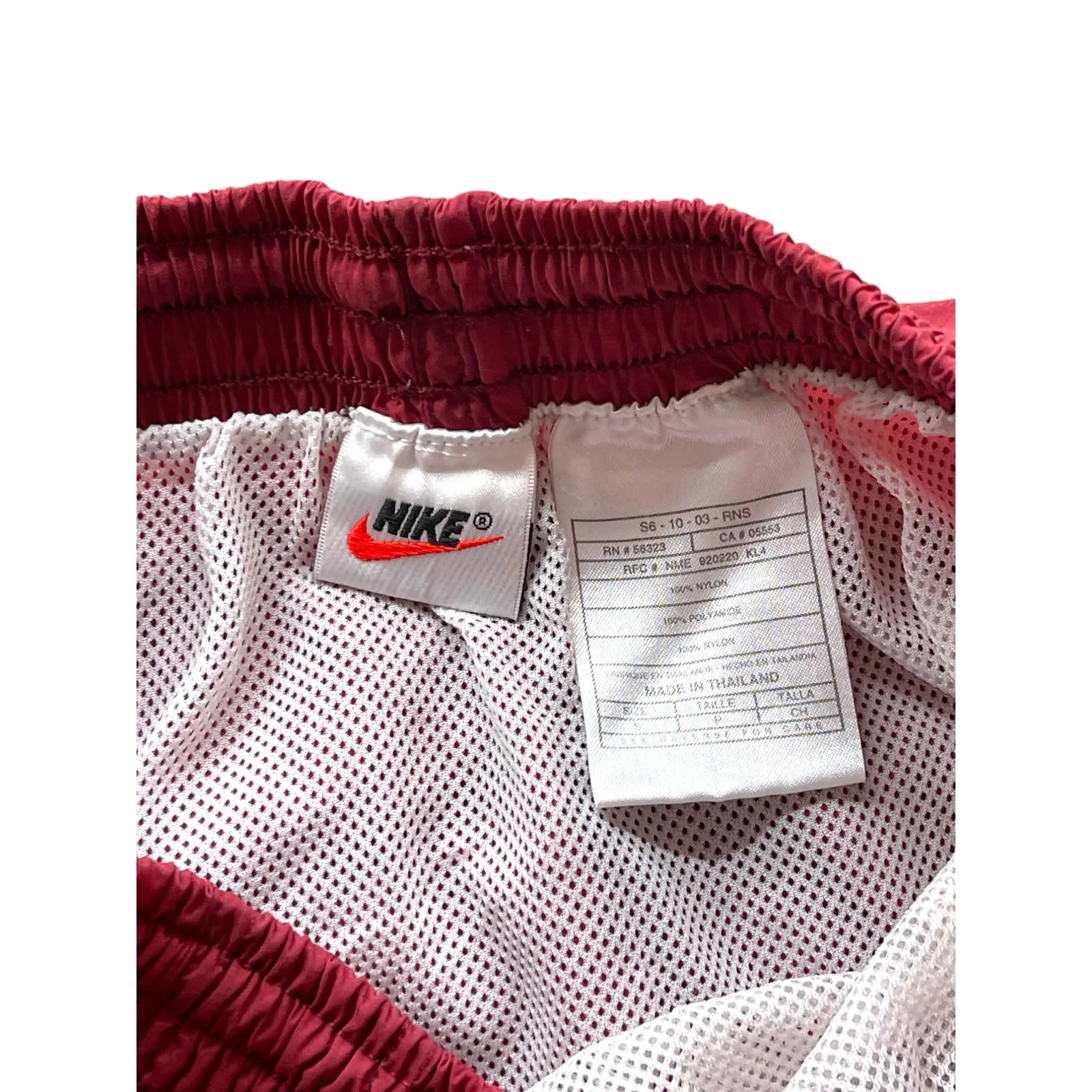 Vintage 1990's Nike Red Nylon Mesh Logo Shorts