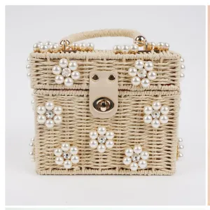 Wicker Bucket Flower Purse