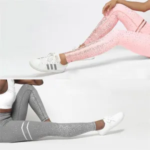 Women Point Graffiti Print High Waist Leggings