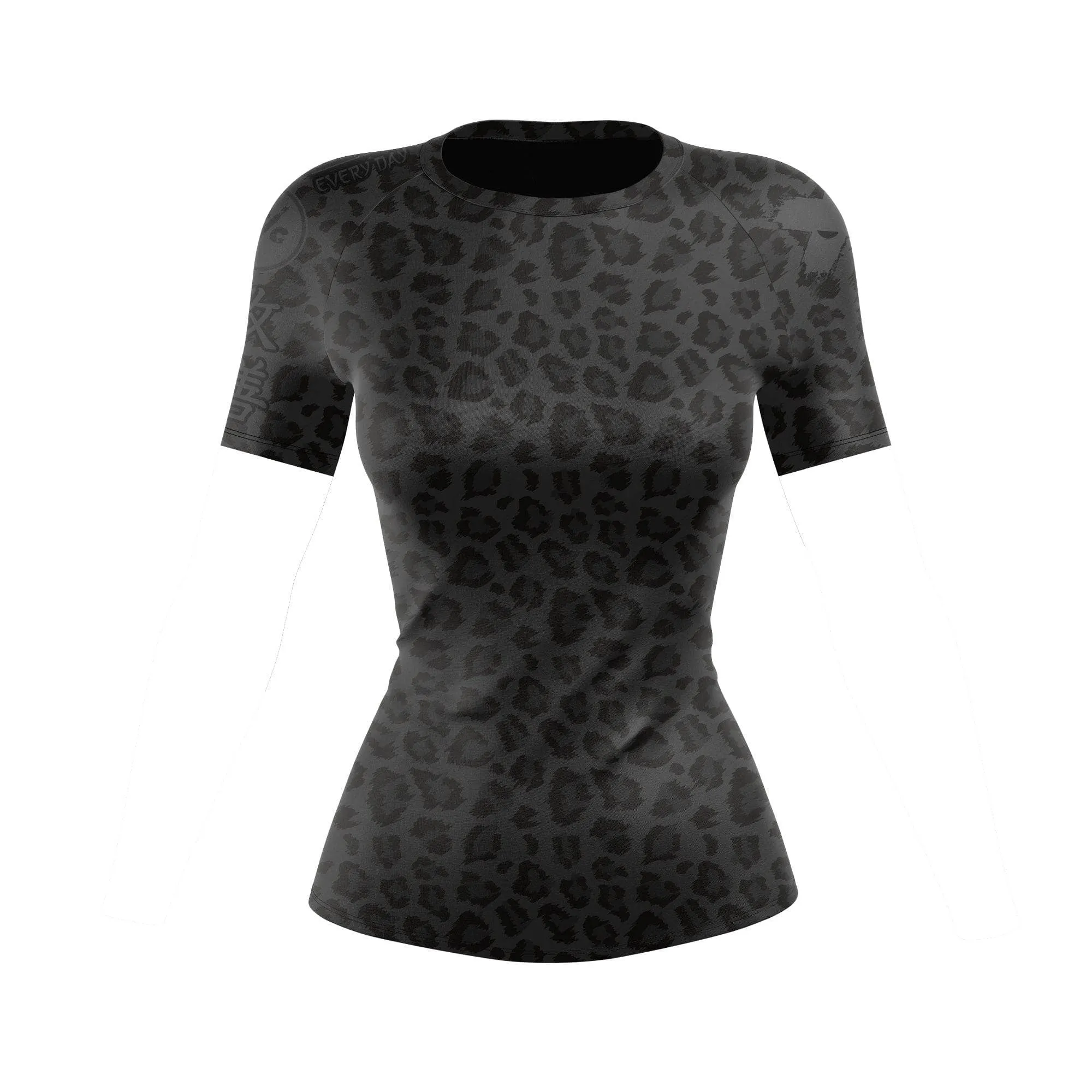 Women's BJJ Rash Guard Black Leopard X-Tech 25 Series