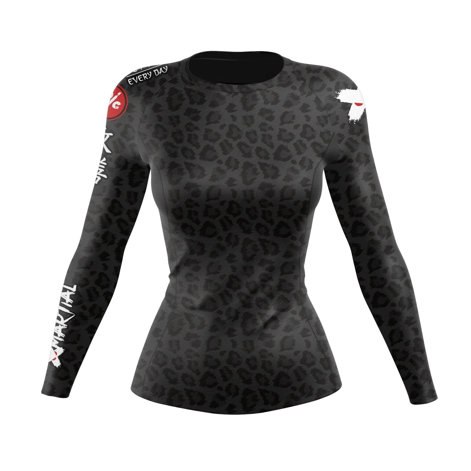 Women's BJJ Rash Guard Black Leopard X-Tech 25 Series