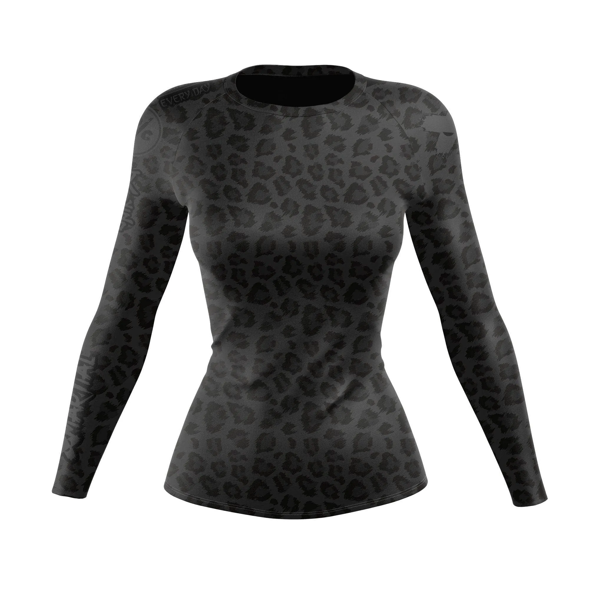 Women's BJJ Rash Guard Black Leopard X-Tech 25 Series