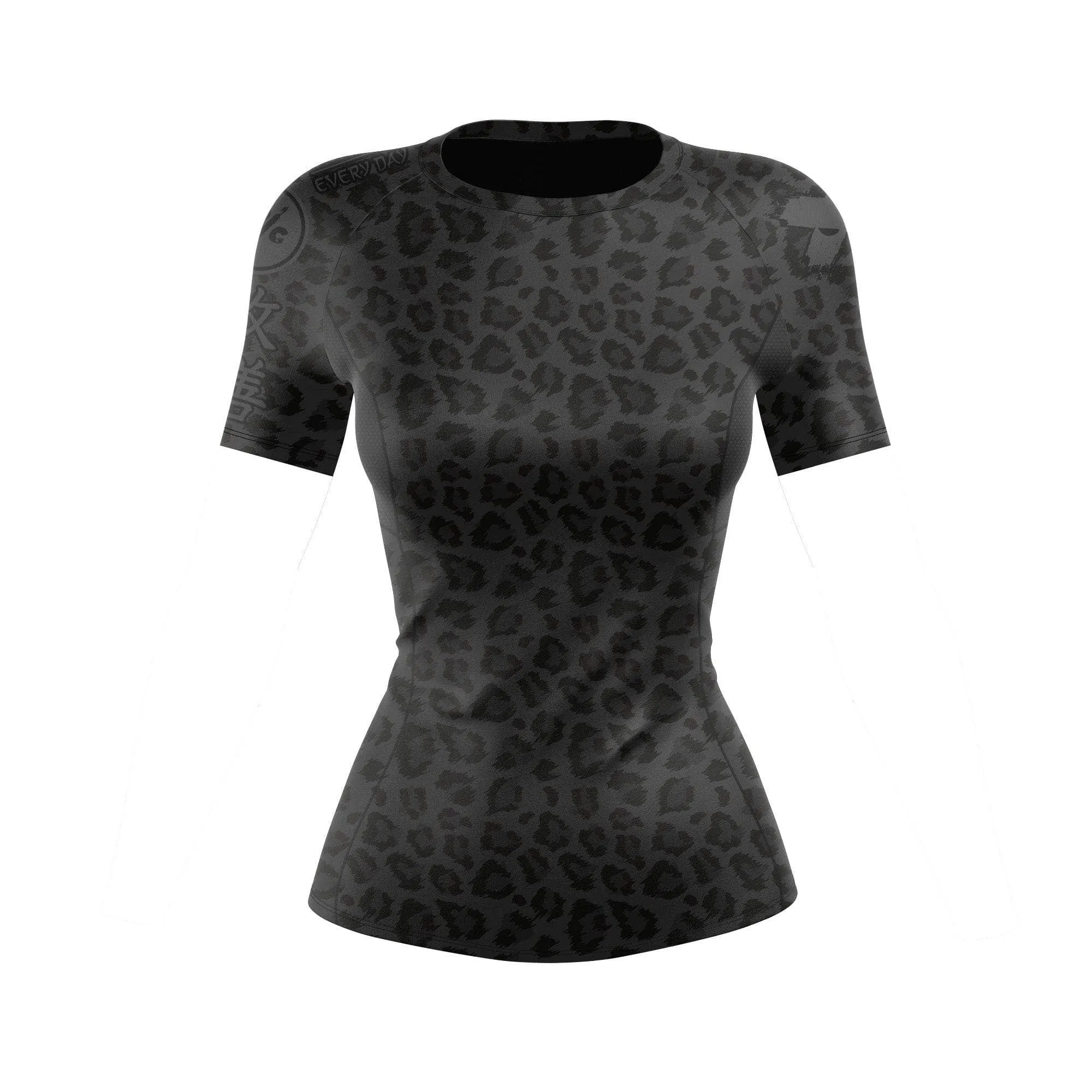 Women's BJJ Rash Guard Black Leopard X-Tech 25 Series