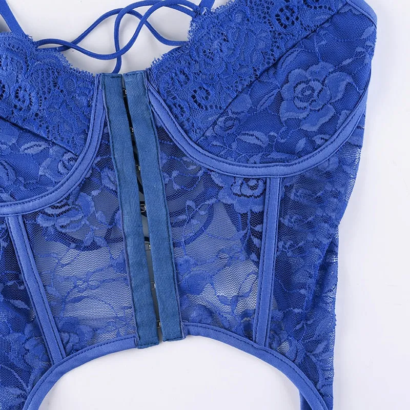 Women's Summer Lace Backless Bandage Crop Top