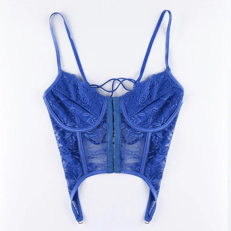 Women's Summer Lace Backless Bandage Crop Top