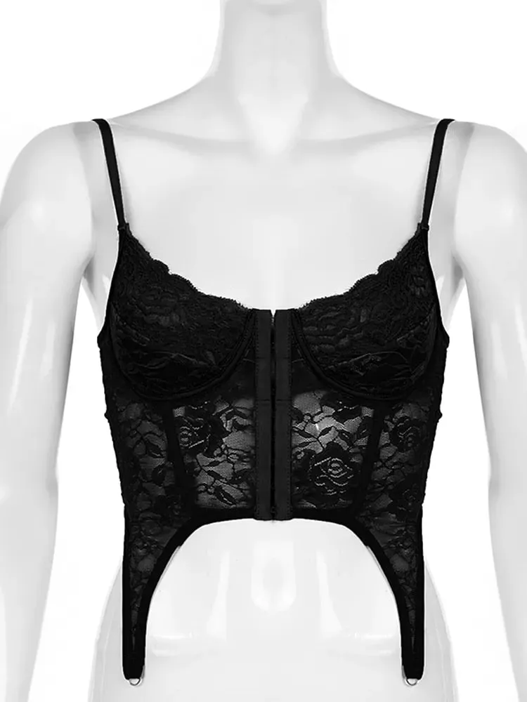 Women's Summer Lace Backless Bandage Crop Top