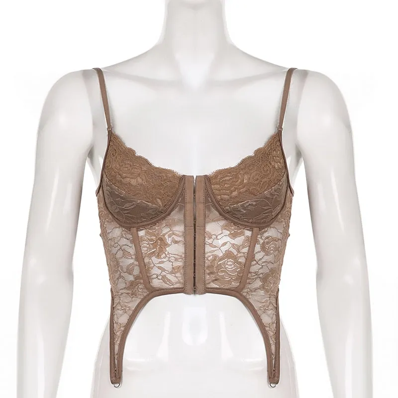 Women's Summer Lace Backless Bandage Crop Top
