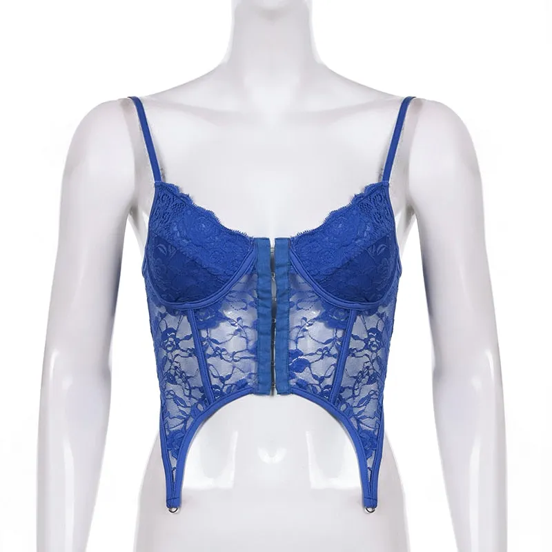 Women's Summer Lace Backless Bandage Crop Top
