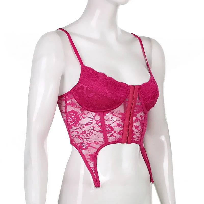 Women's Summer Lace Backless Bandage Crop Top