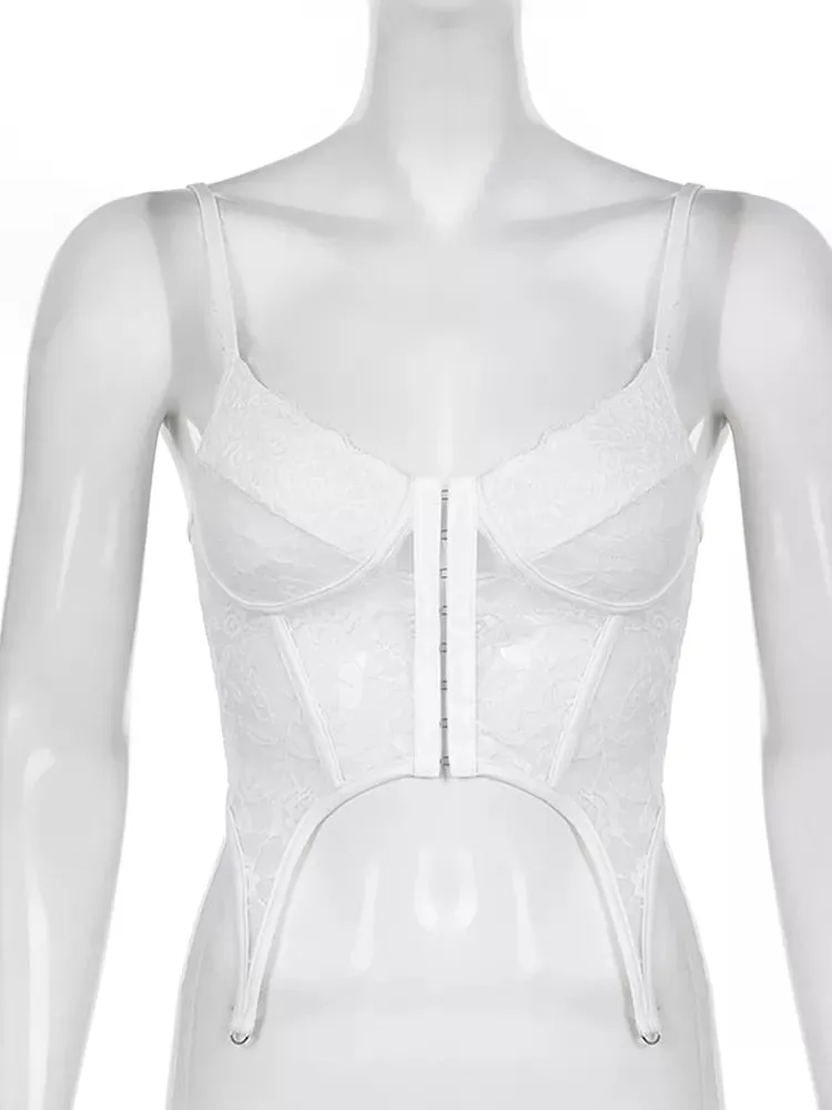 Women's Summer Lace Backless Bandage Crop Top