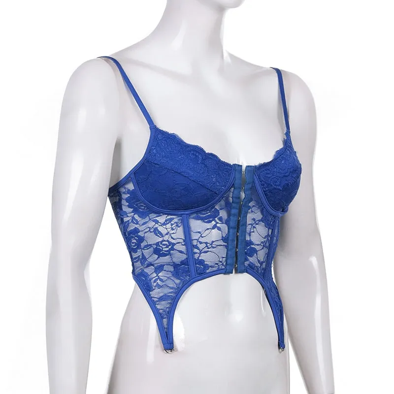 Women's Summer Lace Backless Bandage Crop Top