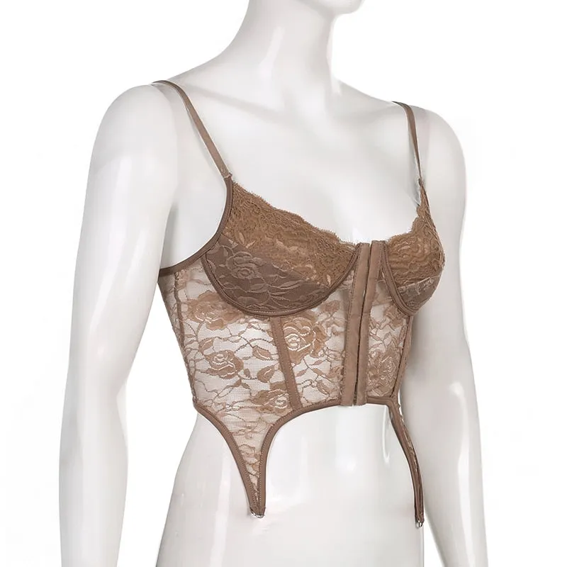 Women's Summer Lace Backless Bandage Crop Top