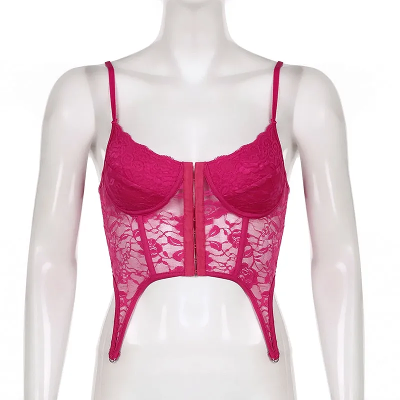 Women's Summer Lace Backless Bandage Crop Top