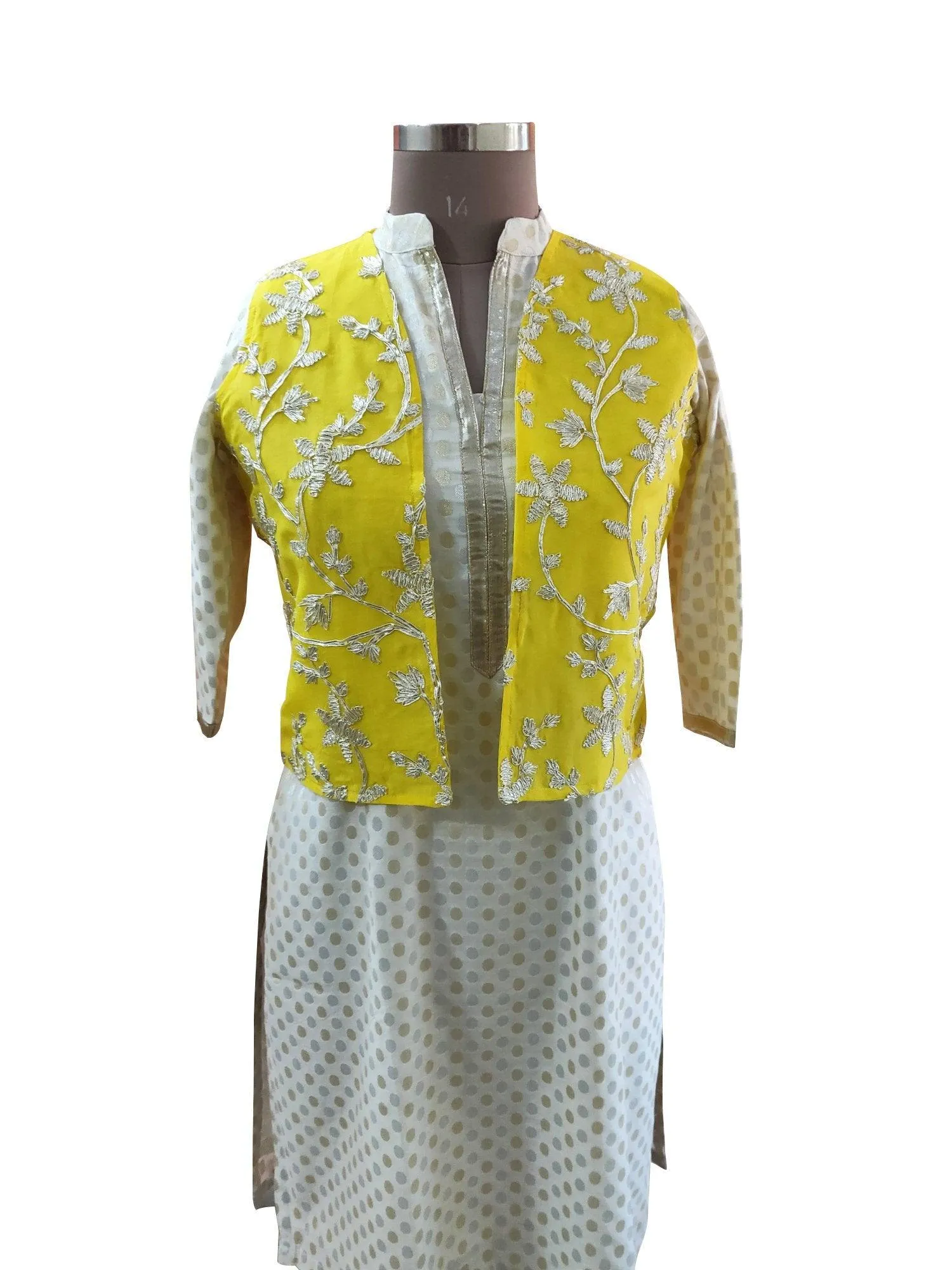 Yellow Gotta Embroidered Ethnic Jacket Shrug ACJ20