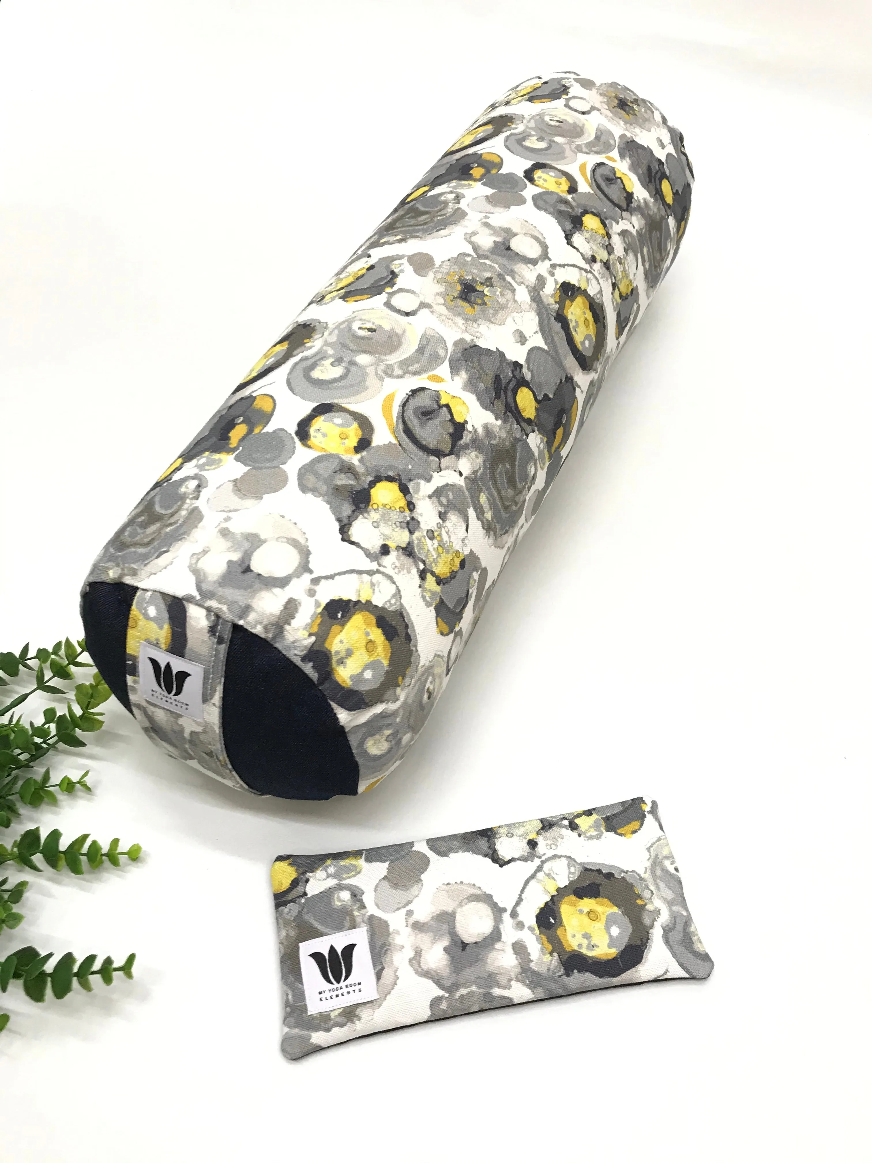 Yoga Bolster & Eye Pillow Set| Blue Grey Watercolor